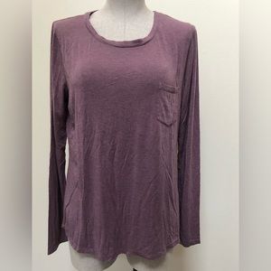 prAna round neck long sleeve tee t-shirt yoga hiking basics mauve L